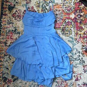 American Threads Blue Mini Dress